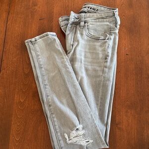 American Eagle Outfitters Women's Light Gray Skinny Jeans